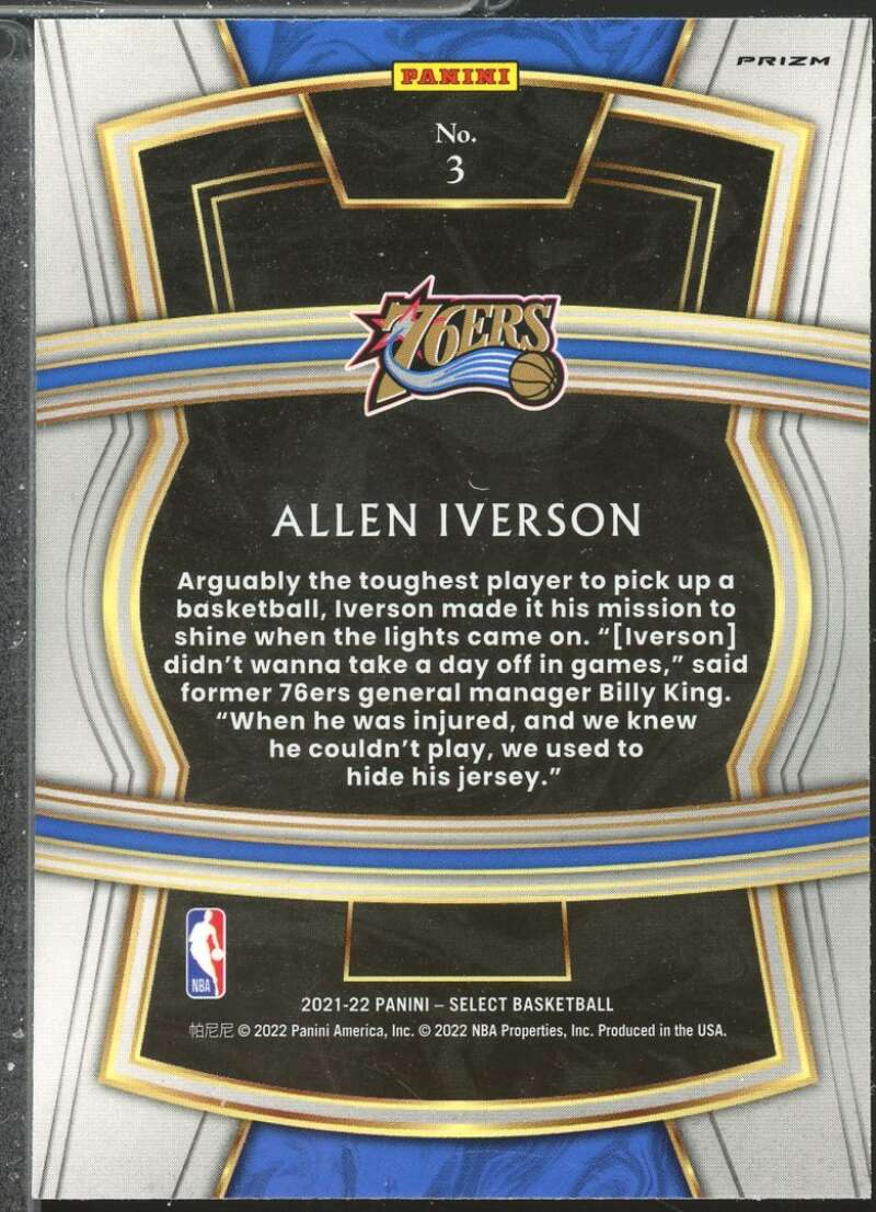 Allen Iverson Card 2021-22 Select Company Prizms Blue #3  Image 2
