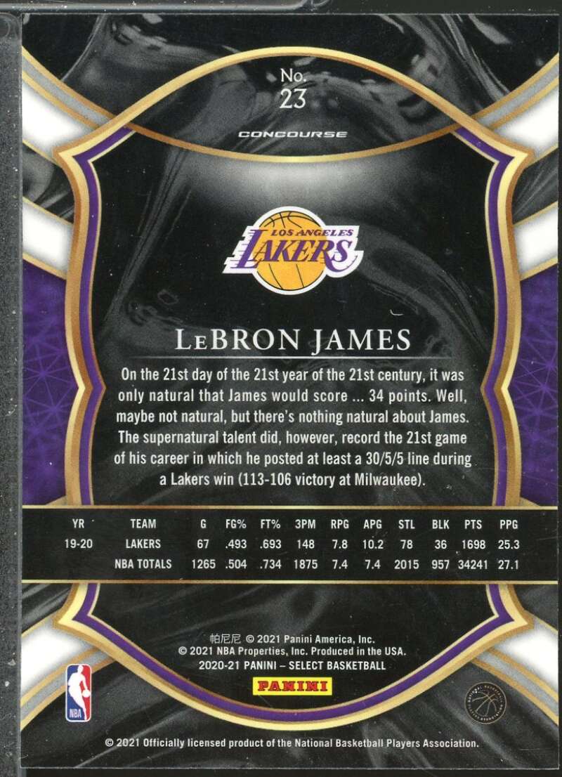 LeBron James Card 2020-21 Select #23  Image 2