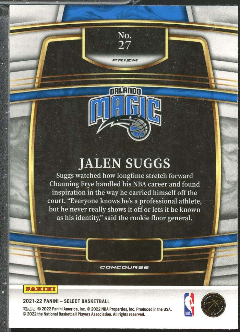 Jalen Suggs Rookie Card 2021-22 Select Prizms Orange Flash #27  Image 2