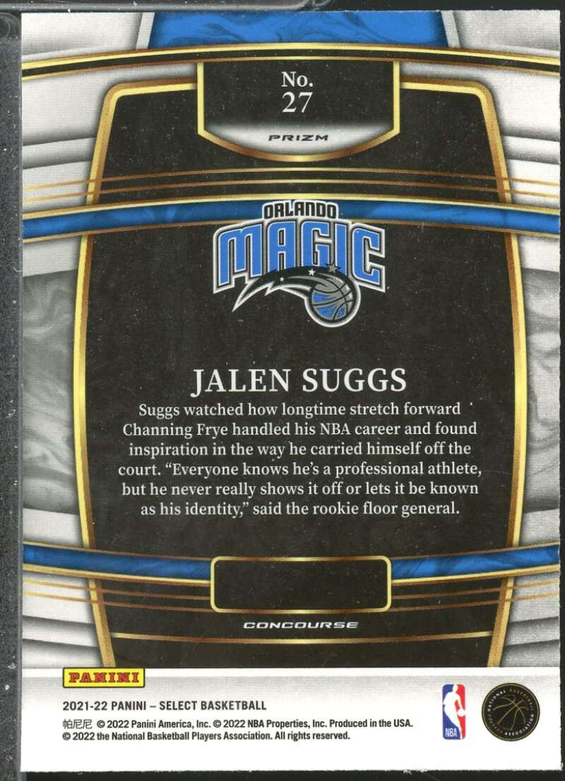 Jalen Suggs Rookie Card 2021-22 Select Prizms Orange Flash #27  Image 2