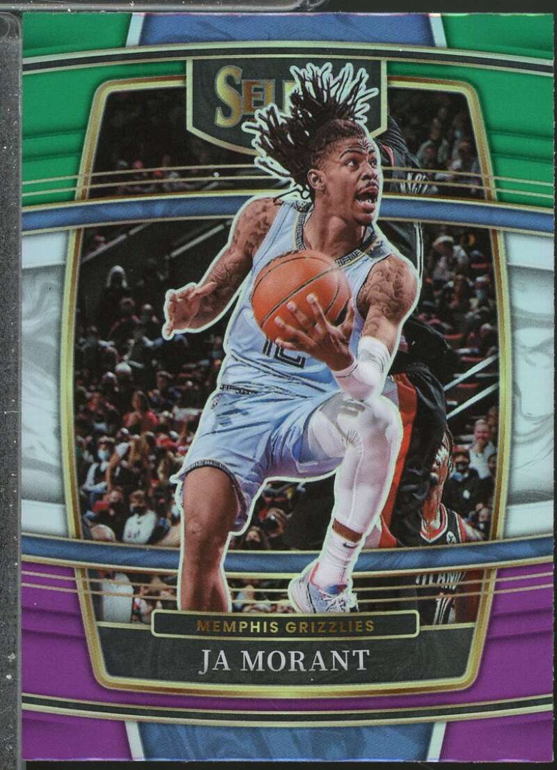 Ja Morant Card 2021-22 Select Prizms Green White Purple #75  Image 1