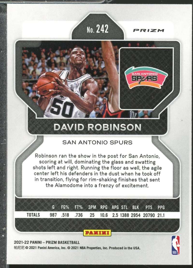 David Robinson Card 2021-22 Panini Prizm Prizms Silver #242  Image 2