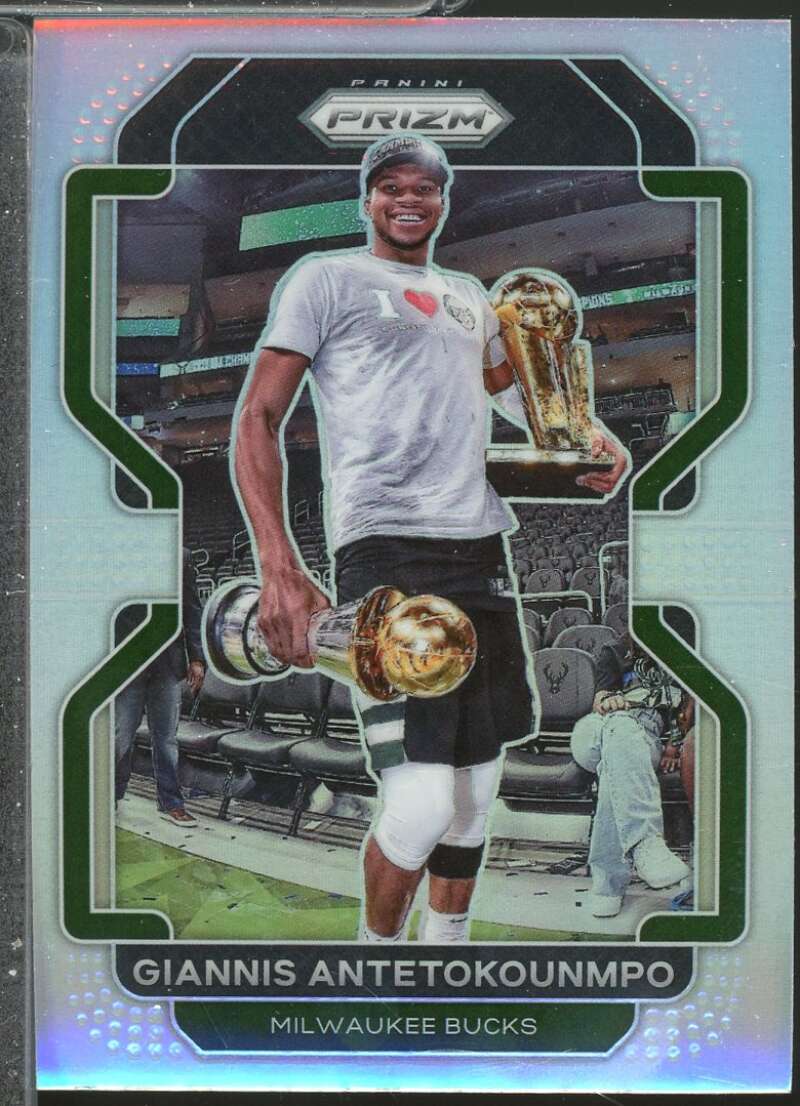 Giannis Antetokounmpo Card 2021-22 Panini Prizm Prizms Silver #1  Image 1