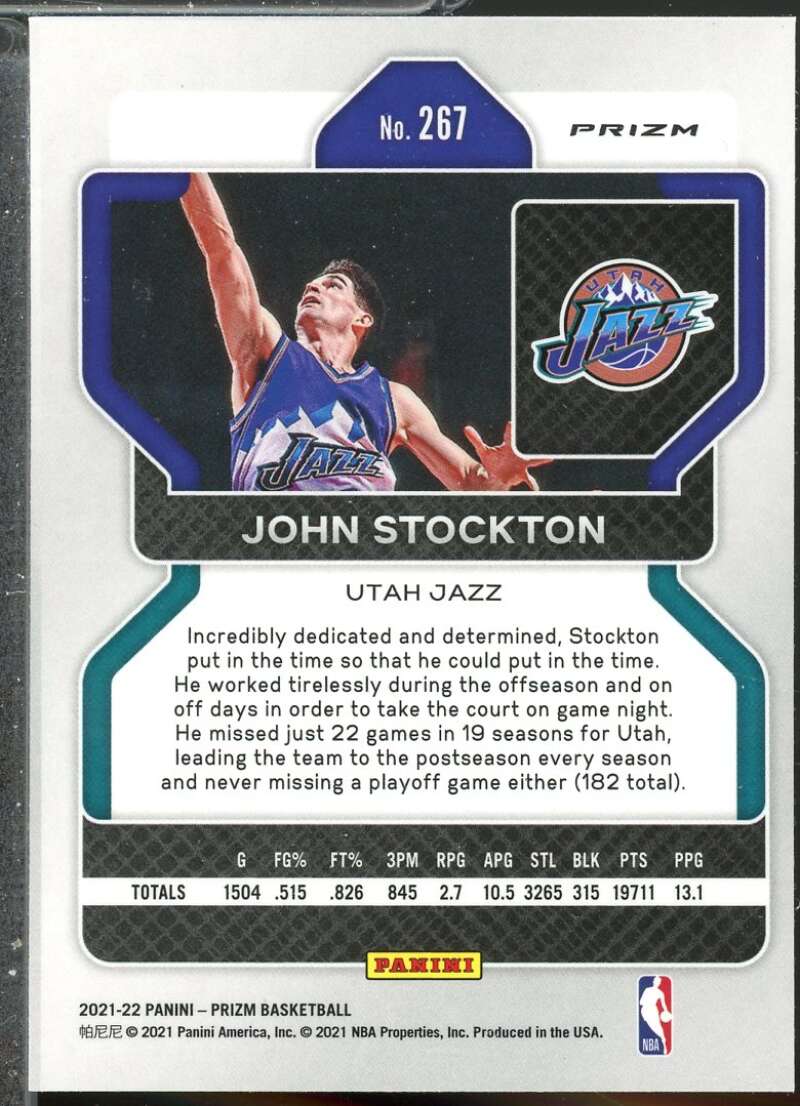 John Stockton Card 2021-22 Panini Prizm Prizms Silver #267  Image 2