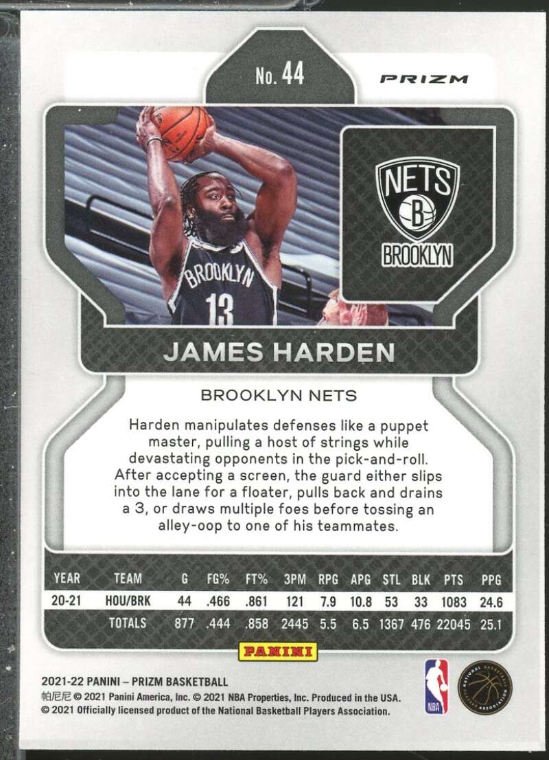 James Harden Card 2021-22 Panini Prizm Prizms Green #44  Image 2