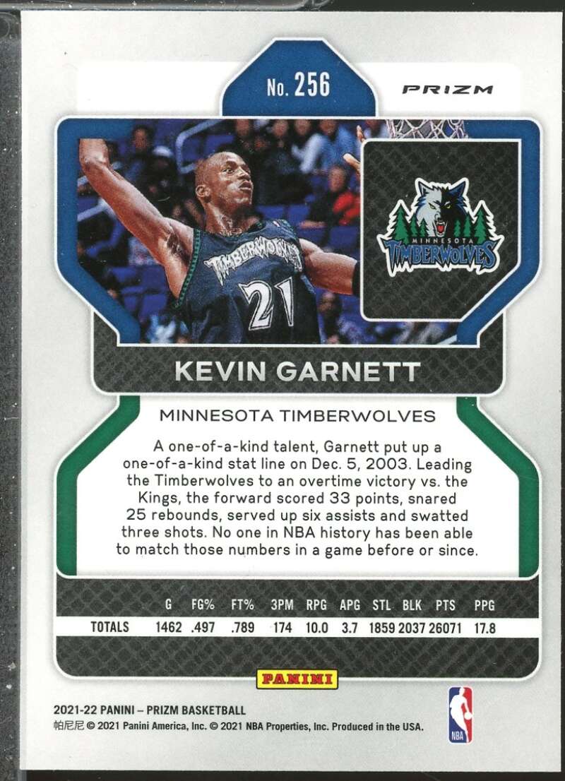 Kevin Garnett Card 2021-22 Panini Prizm Prizms Ruby Wave #256  Image 2