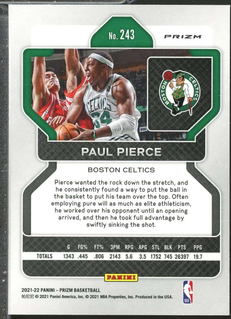 Paul Pierce Card 2021-22 Panini Prizm Prizms Ruby Wave #243  Image 2