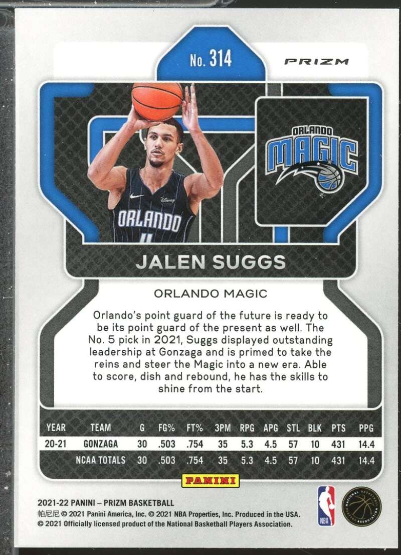 Jalen Suggs Rookie Card 2021-22 Panini Prizm Prizms Ruby Wave #314  Image 2