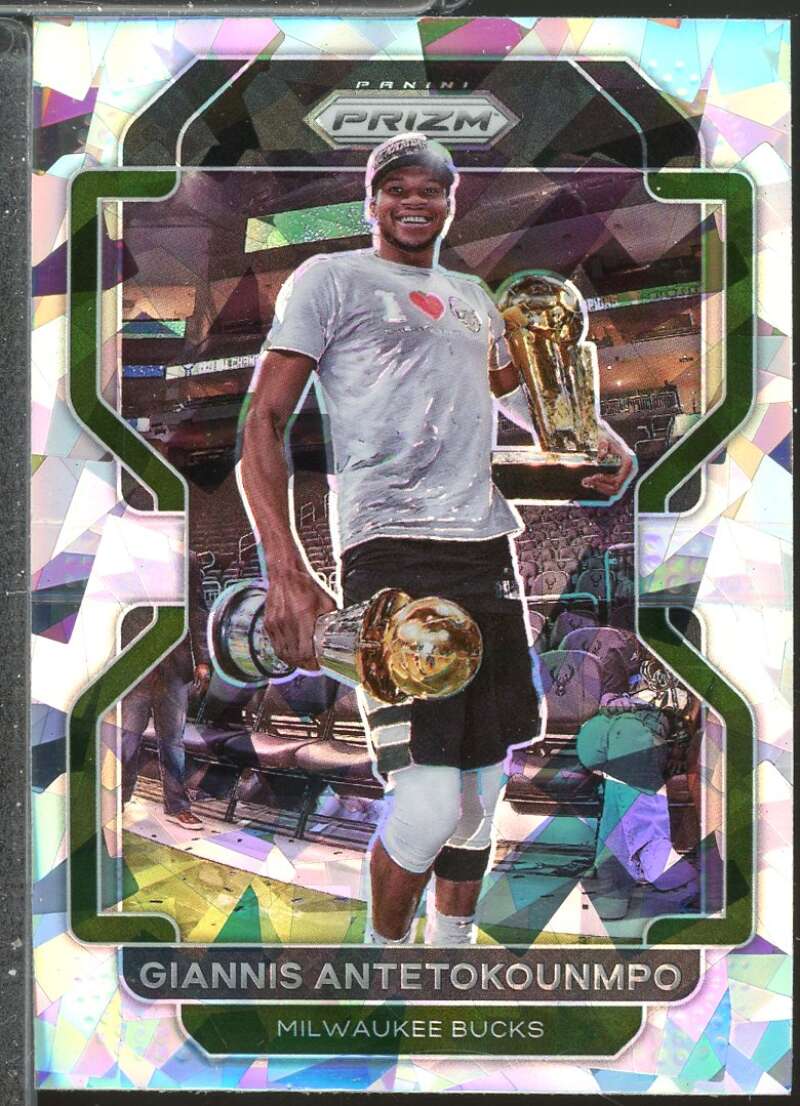 Giannis Antetokounmpo Card 2021-22 Panini Prizm Prizms Ice #1  Image 1