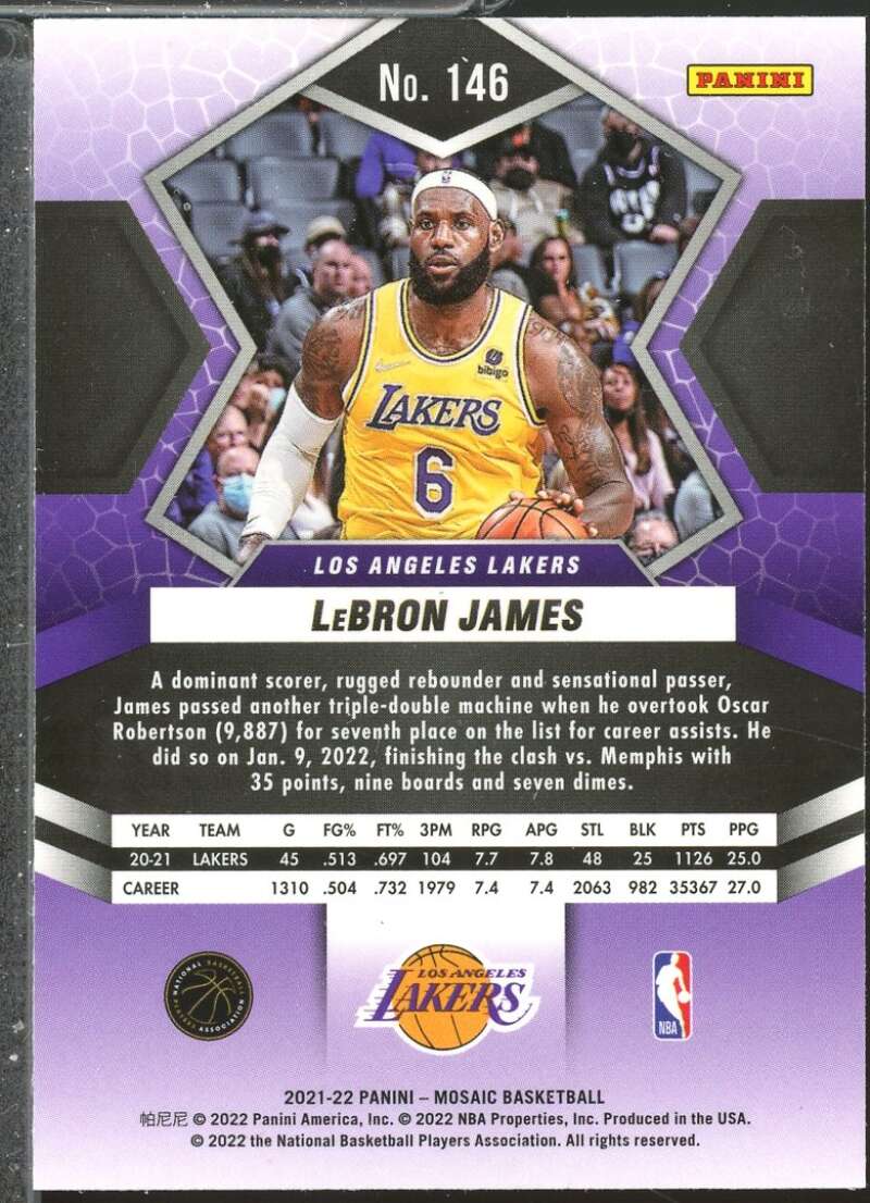 LeBron James Card 2021-22 Panini Mosaic #146  Image 2