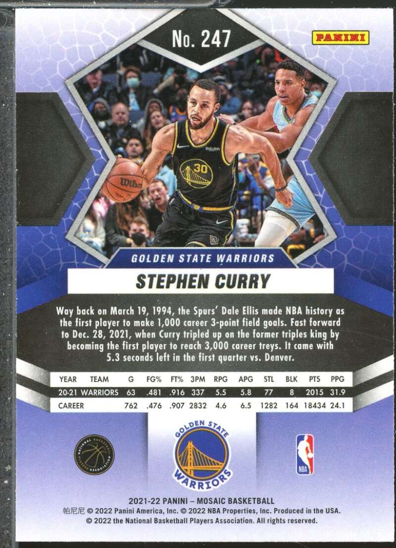 Stephen Curry NP Card 2021-22 Panini Mosaic #247  Image 2
