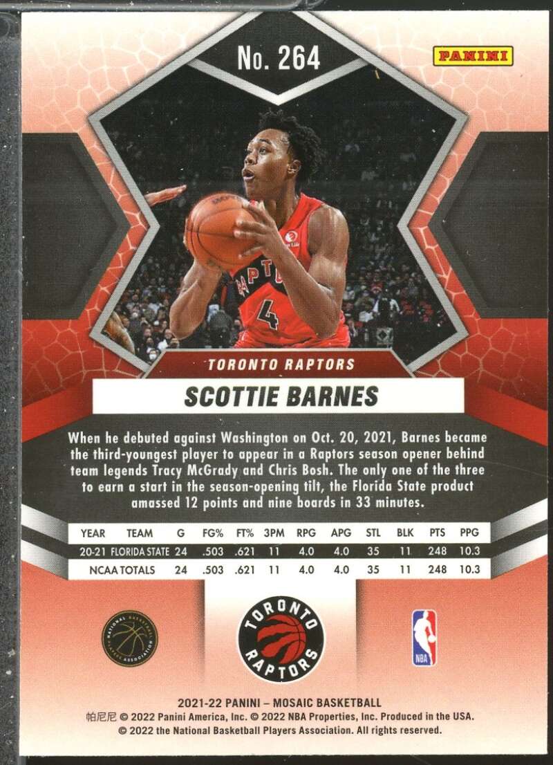 Scottie Barnes DEB Rookie Card 2021-22 Panini Mosaic #264  Image 2