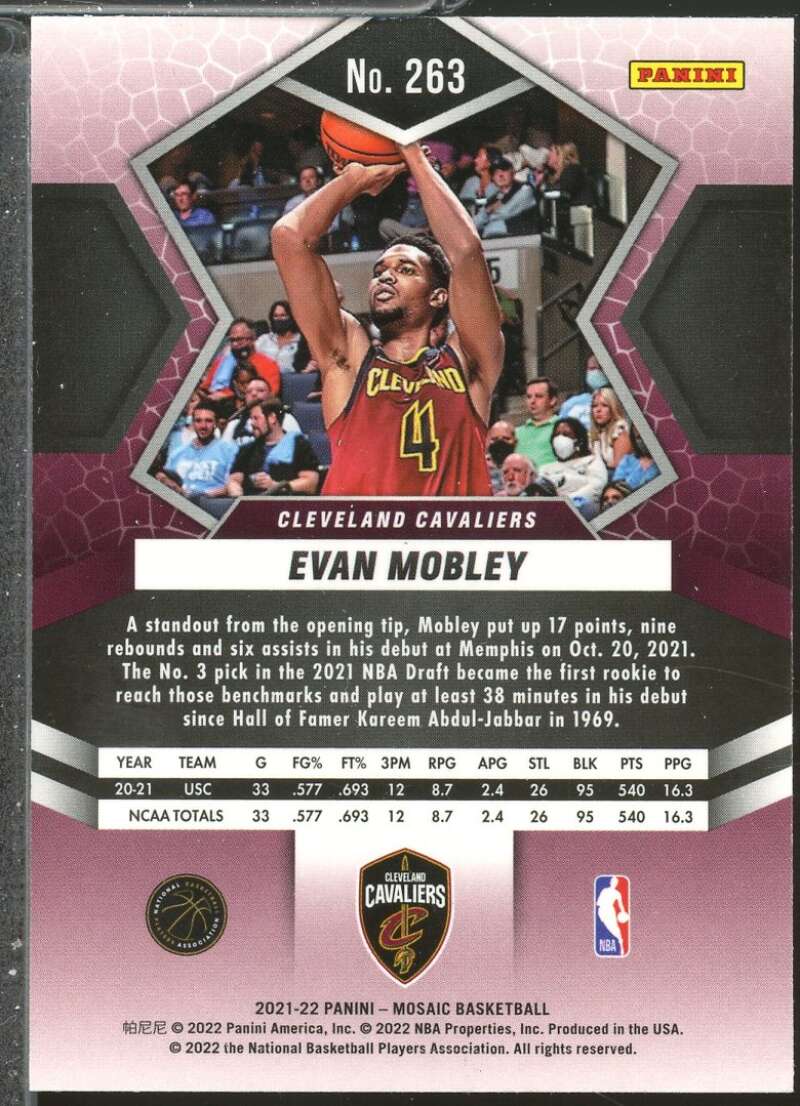 Evan Mobley DEB Rookie Card 2021-22 Panini Mosaic #263  Image 2