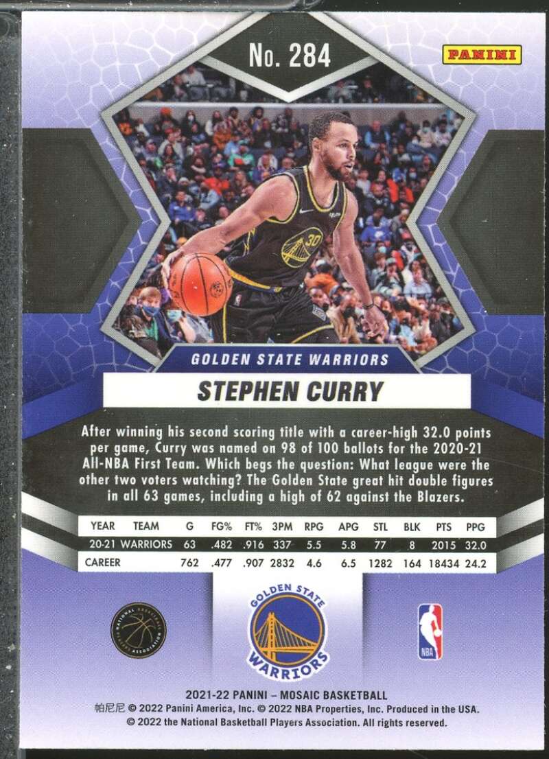 Stephen Curry ALL Card 2021-22 Panini Mosaic #284  Image 2