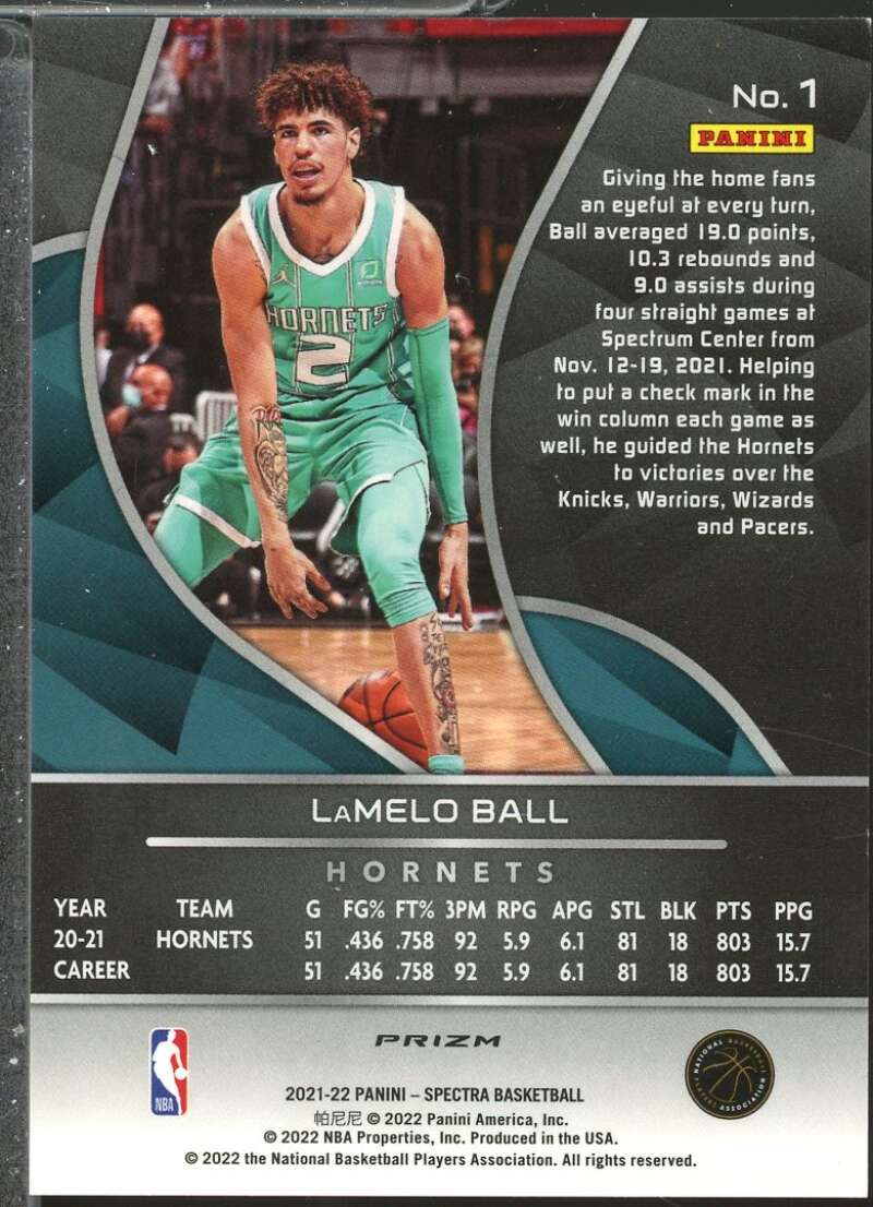 LaMelo Ball Card 2021-22 Panini Spectra Asia Red #1  Image 2