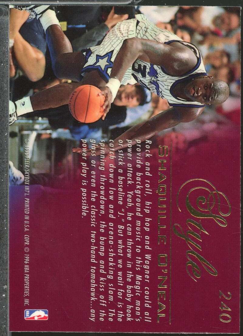 Shaquille O'Neal STY Card 1995-96 Flair #240  Image 2