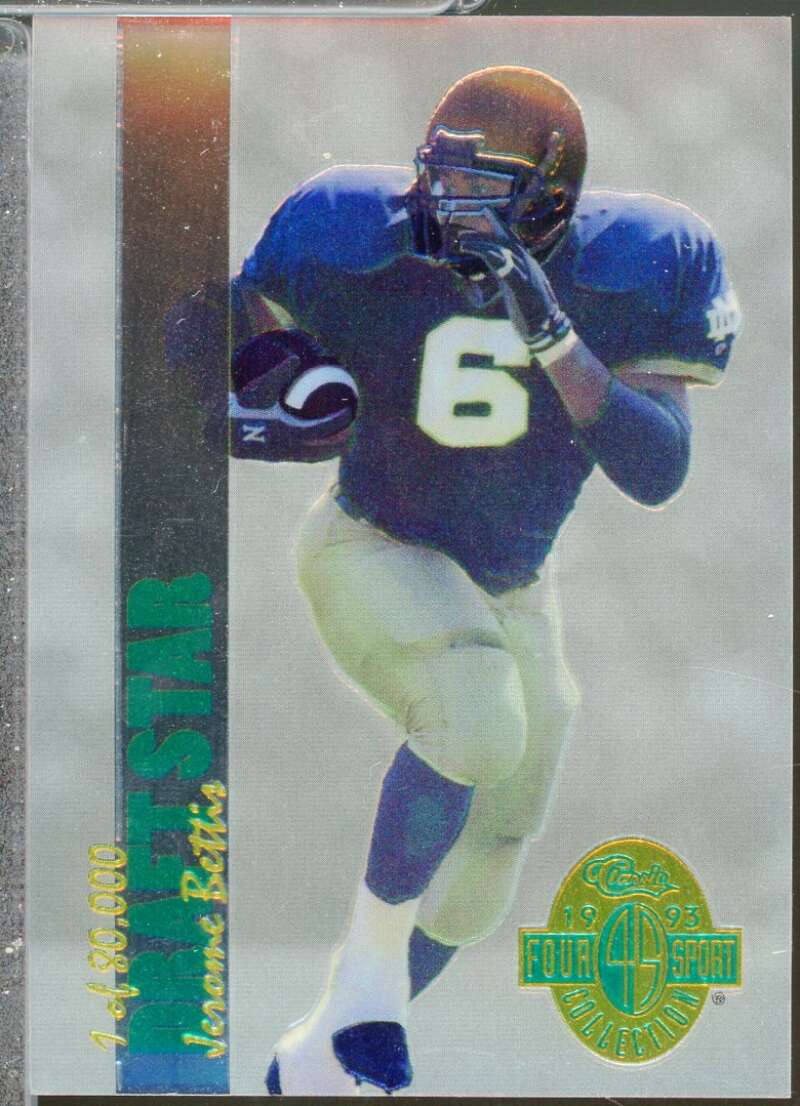 Jerome Bettis Rookie Card 1993 Classic Four Sport Chromium Draft Stars #DS51  Image 1