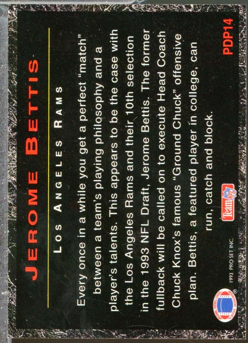 Jerome Bettis Rookie Card 1993 Power Draft Picks #PDP14  Image 2
