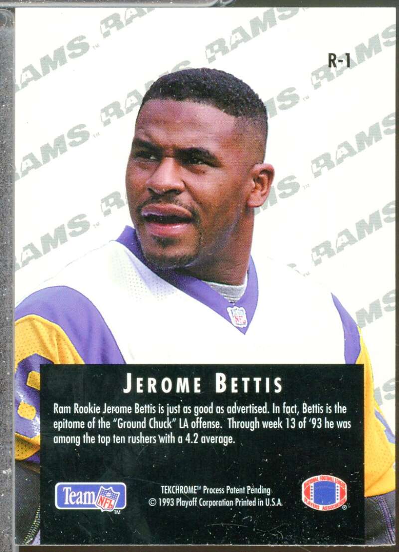 Jerome Bettis Card 1993 Playoff Rookie Roundup Redemption #R1  Image 2