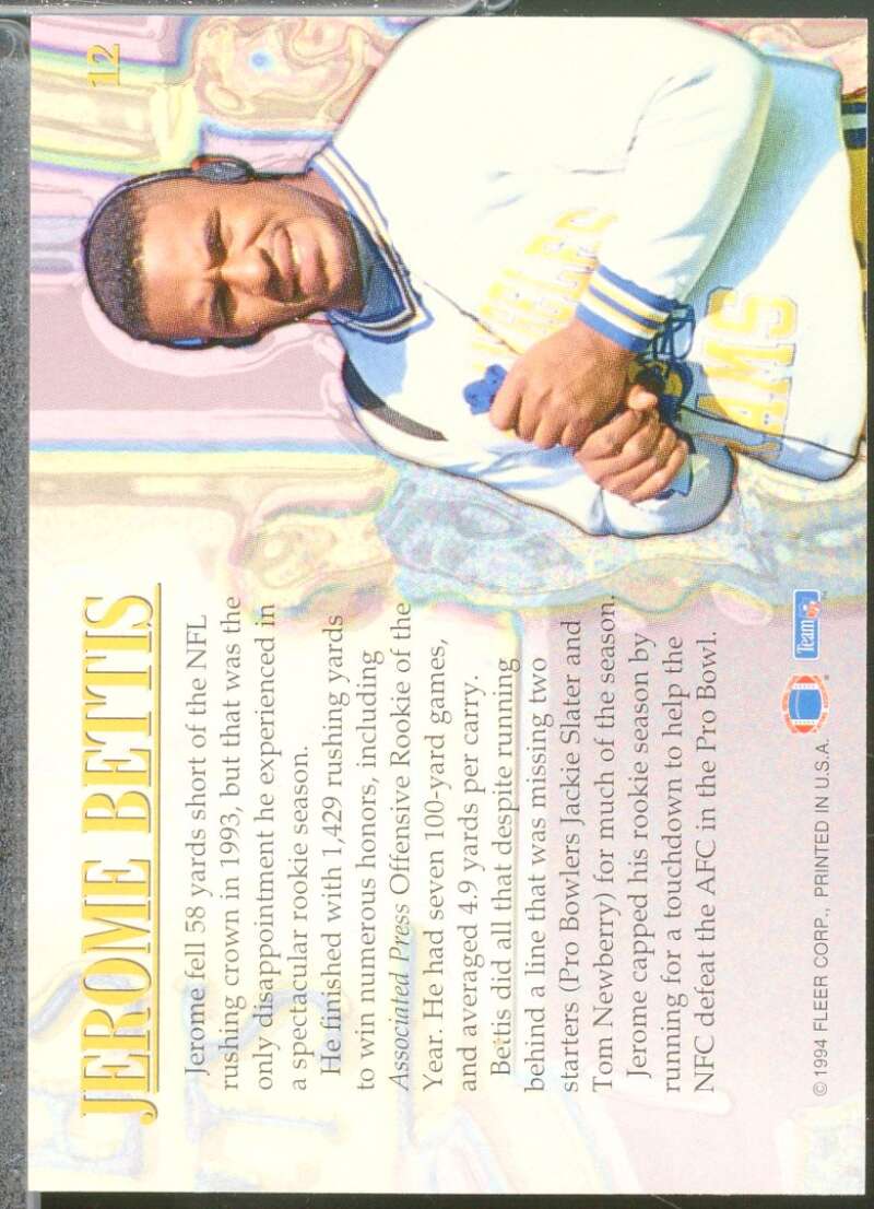Jerome Bettis Card 1994 Fleer  #12  Image 2
