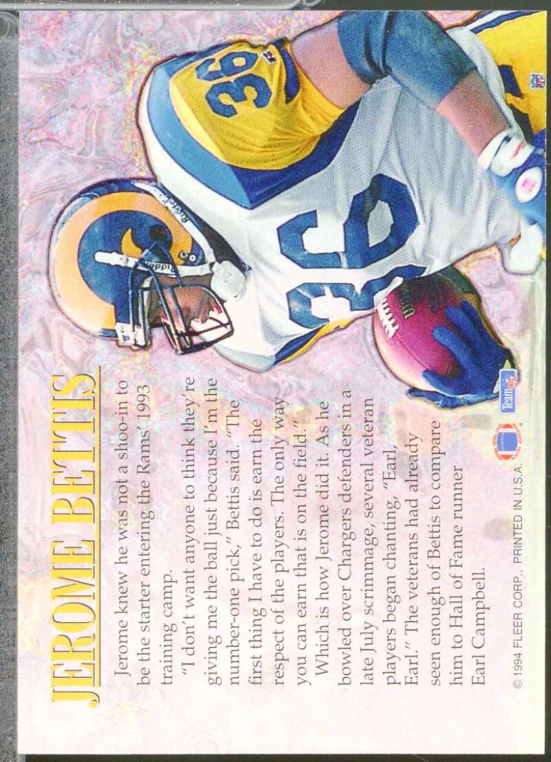 Jerome Bettis Card 1994 Fleer  #6  Image 2