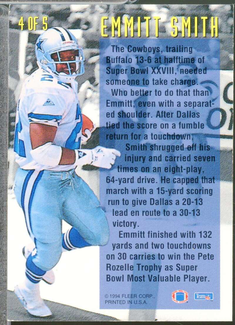 Emmitt Smith Card 1994 Fleer Award Winners #4  Image 2