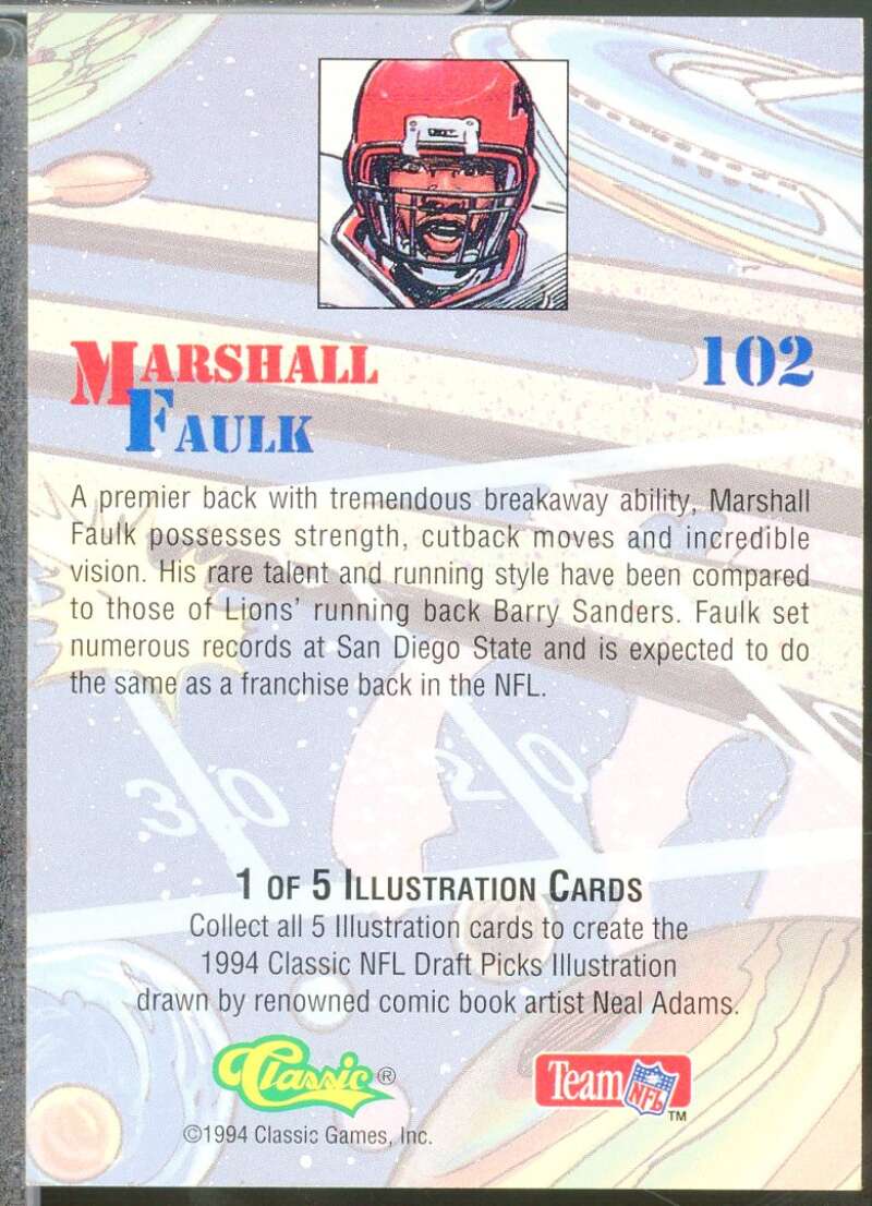 Marshall Faulk COMIC SP Rookie Card 1994 Classic #102  Image 2