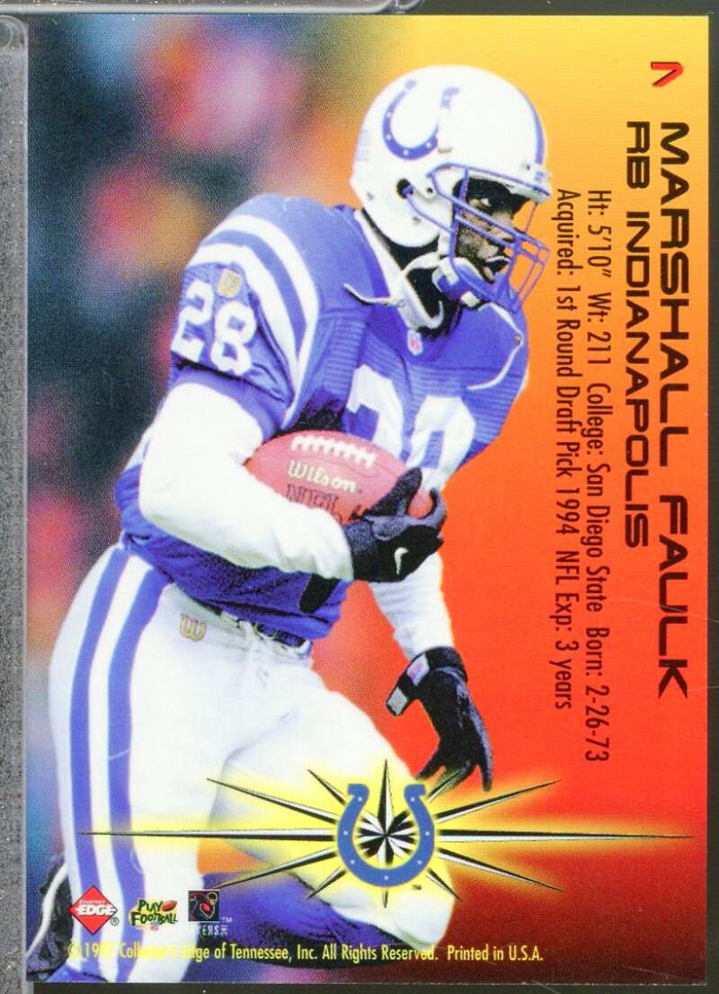 Marshall Faulk Card 1997 Collector's Edge Extreme Fury #7  Image 2