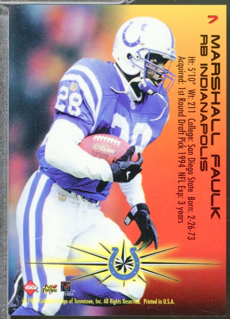Marshall Faulk Card 1997 Collector's Edge Extreme Fury #7  Image 2