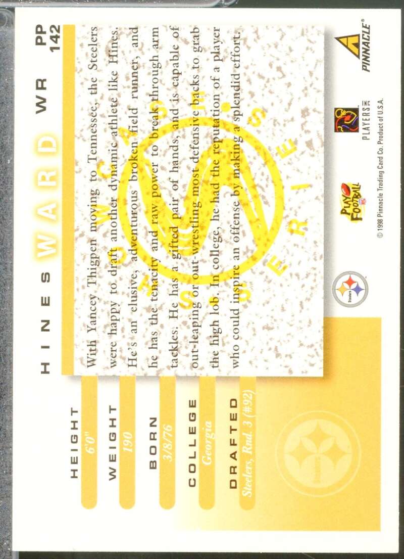 Hines Ward Rookie Card 1998 Score Showcase #PP142  Image 2