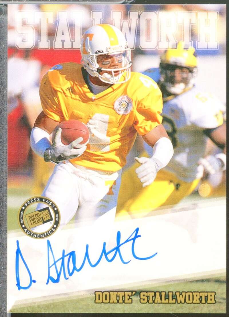 Donte Stallworth Rookie Card 2002 Press Pass Autographs #39  Image 1