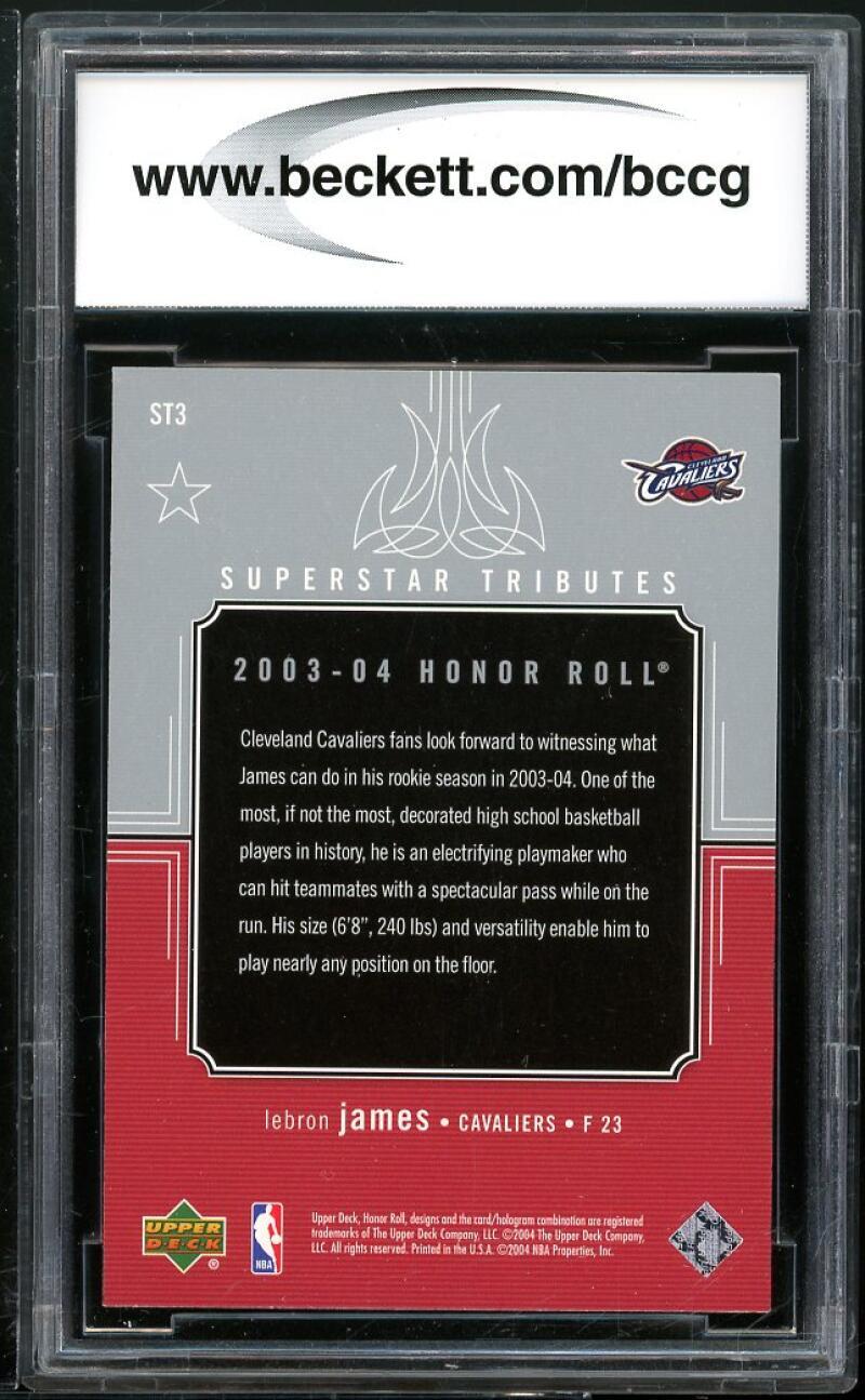 Lebron James Rookie 2003-04 Ud Honor Roll Superstar Tributes #St3 BGS BCCG 9 Image 2