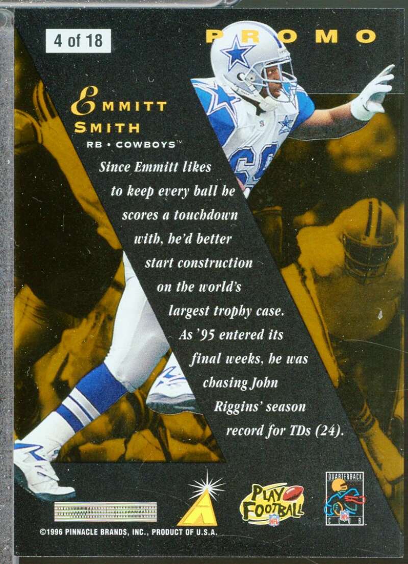 Emmitt Smith Z-Team Card 1996 Zenith Promos #4  Image 2
