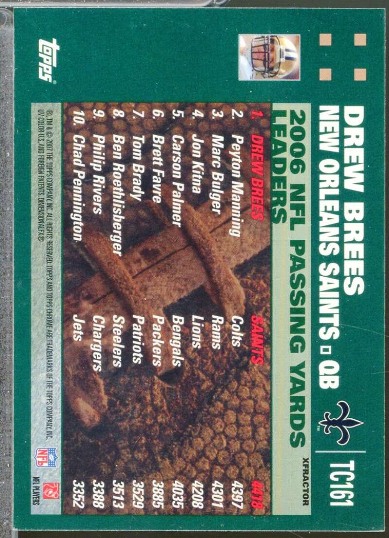 Drew Brees Card 2007 Topps Chrome Xfractors #TC161  Image 2