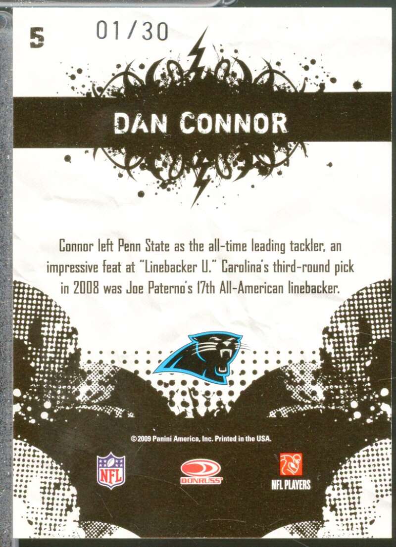 Dan Connor Card 2009 Score Inscriptions Young Stars Red Zone (1/30) #5  Image 2
