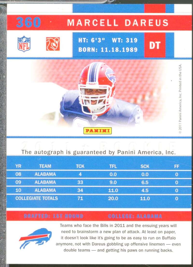 Marcell Dareus Rookie Card 2011 Score #360A  Image 2