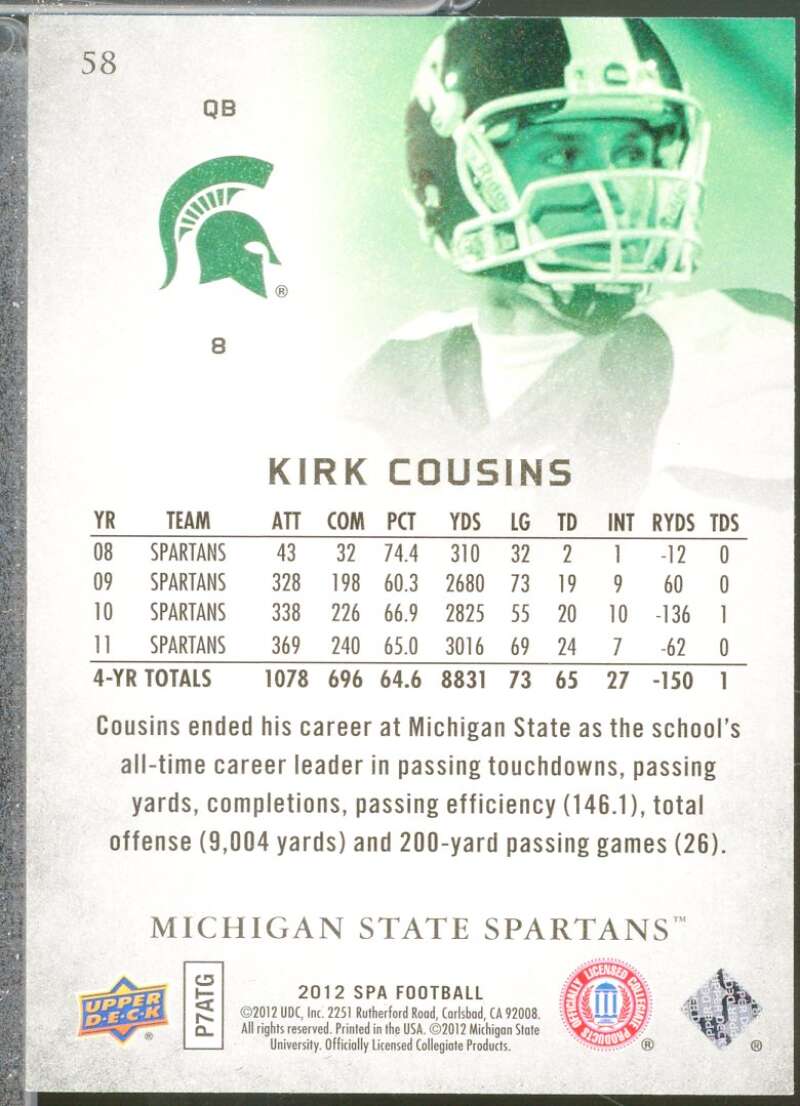 Kirk Cousins Rookie Card 2012 SP Authentic #58  Image 2
