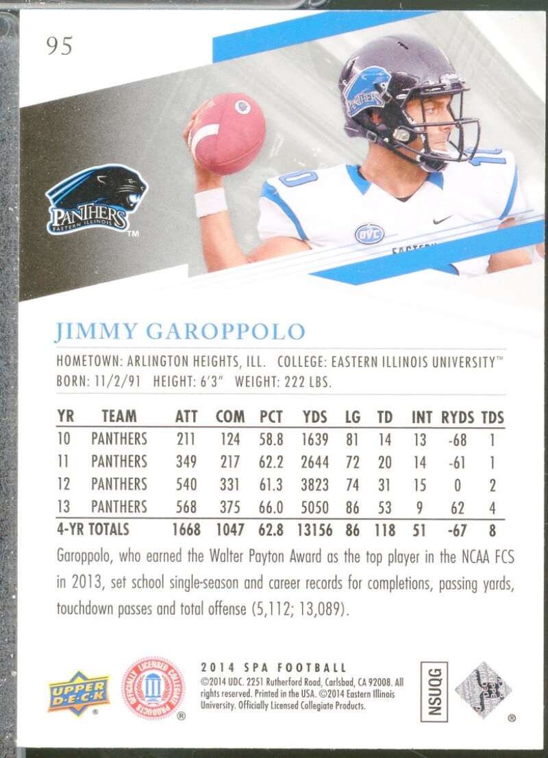 Jimmy Garoppolo Rookie Card 2014 SP Authentic #95  Image 2