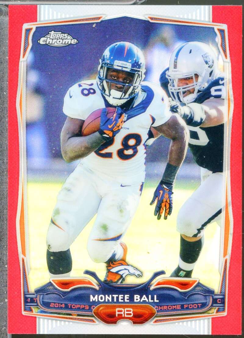 Montee Ball Card 2014 Topps Chrome Red Refractors (2/25) #66  Image 1