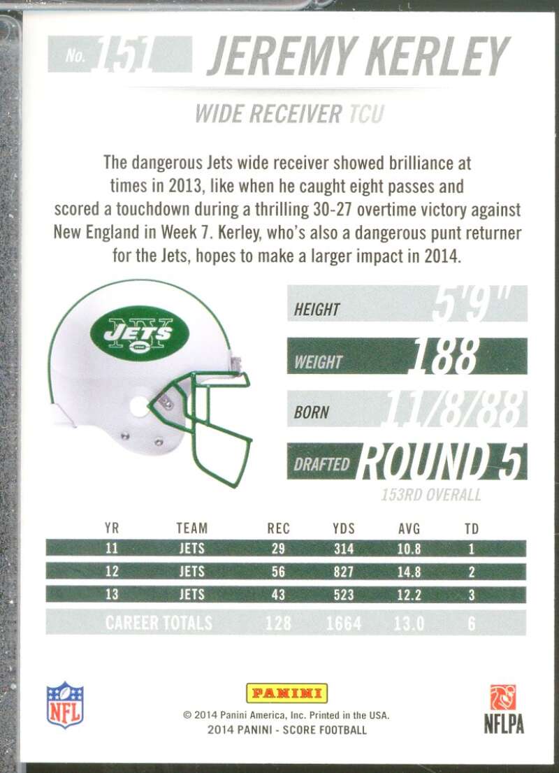 Jeremy Kerley Card 2014 Score Artist's Proof (19/35) #151  Image 2