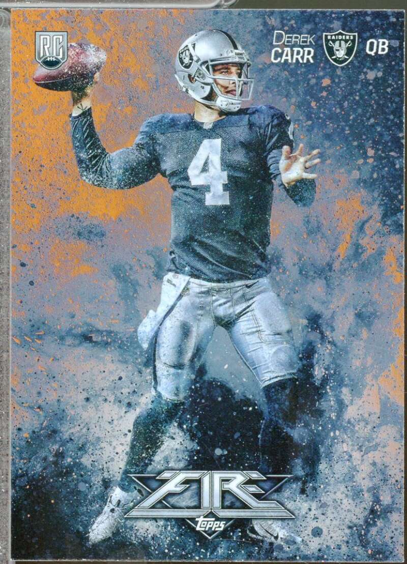 Derek Carr Rookie Card 2014 Topps Fire Flame #154  Image 1