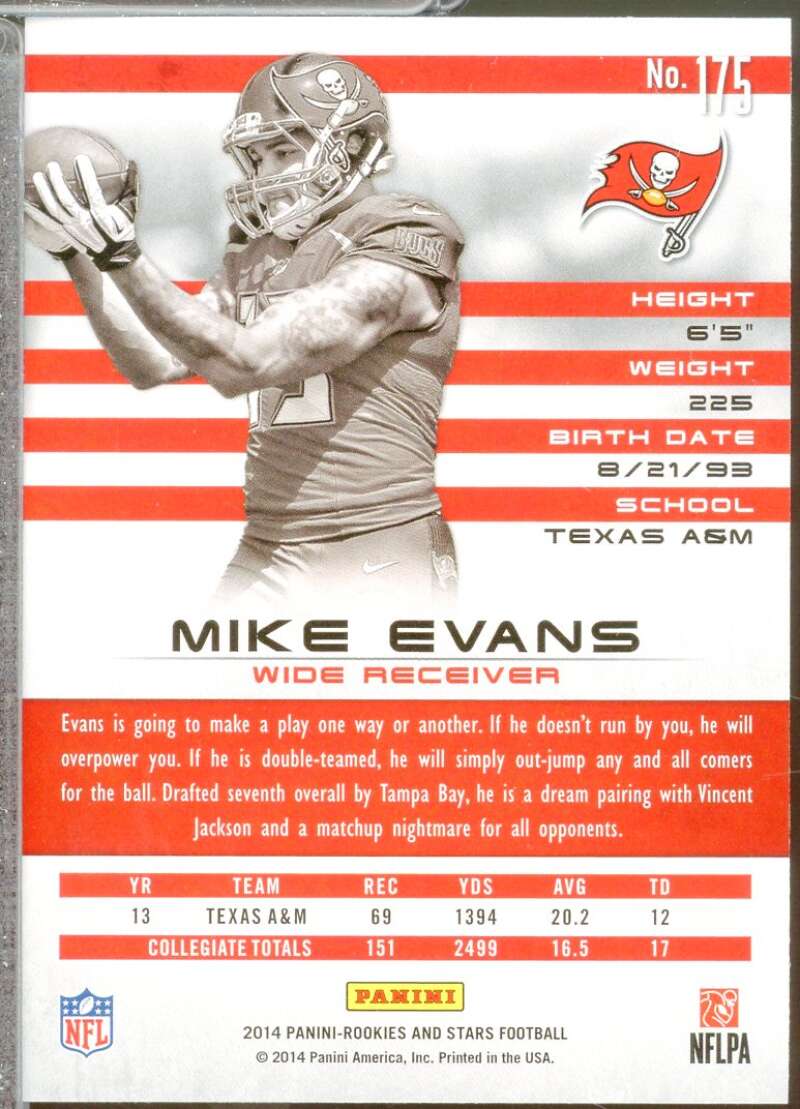 Mike Evans RC Card 2014 Rookies Stars #175A  Image 2