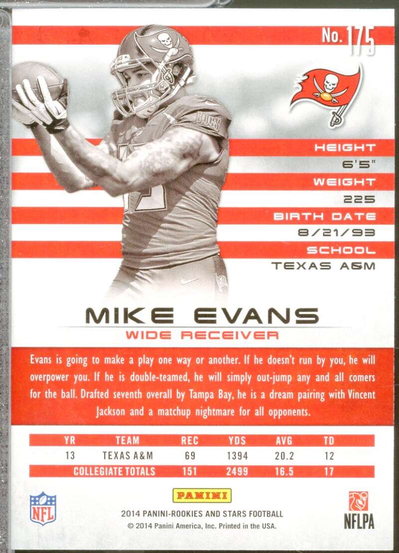 Mike Evans RC Card 2014 Rookies Stars #175A  Image 2