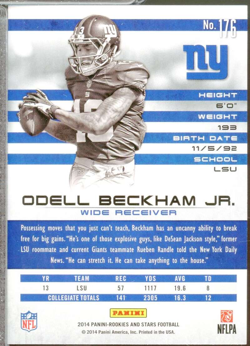 Odell Beckham Jr. RC Card 2014 Rookies Stars #176A  Image 2