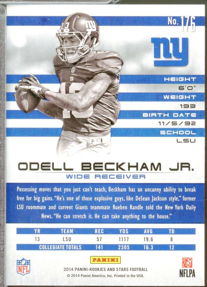 Odell Beckham Jr. RC Card 2014 Rookies Stars #176A  Image 2