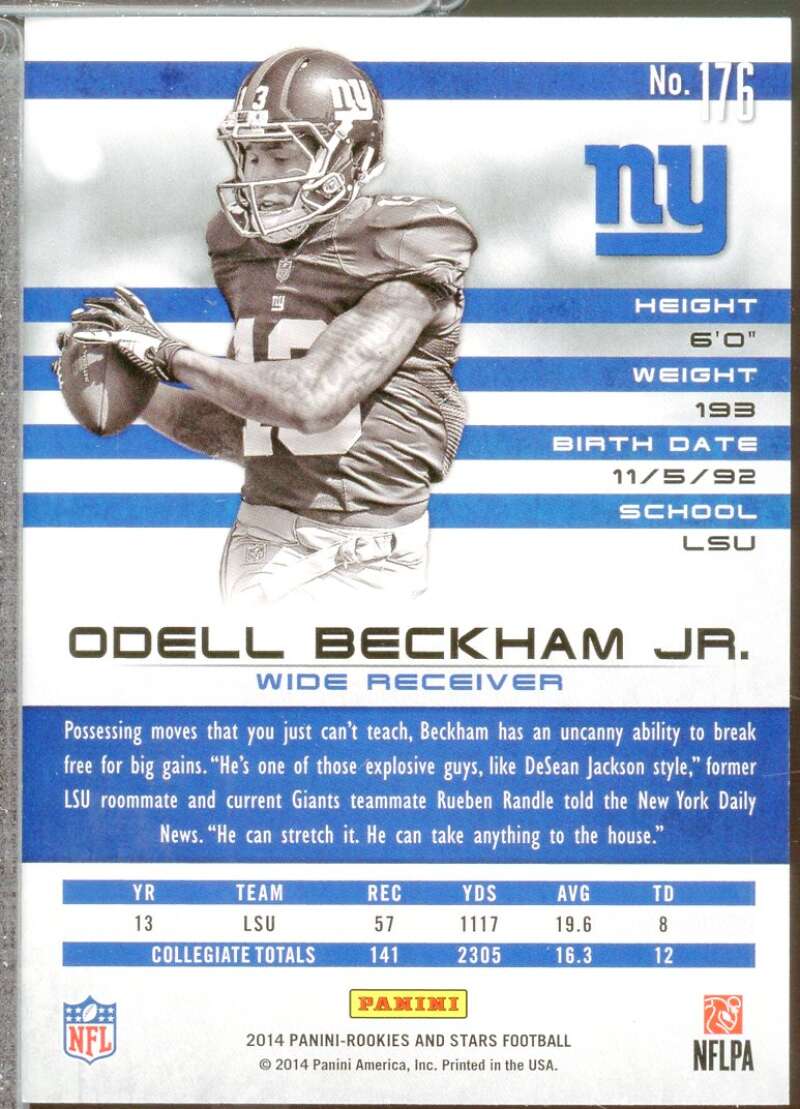 Odell Beckham Jr. RC Card 2014 Rookies Stars #176A  Image 2
