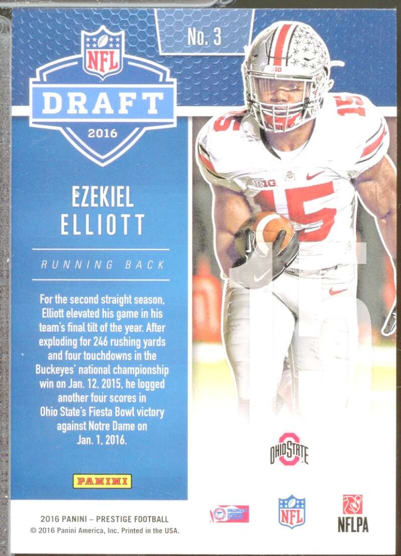Ezekiel Elliott Rookie Card 2016 Prestige Draft Big Board #3  Image 2