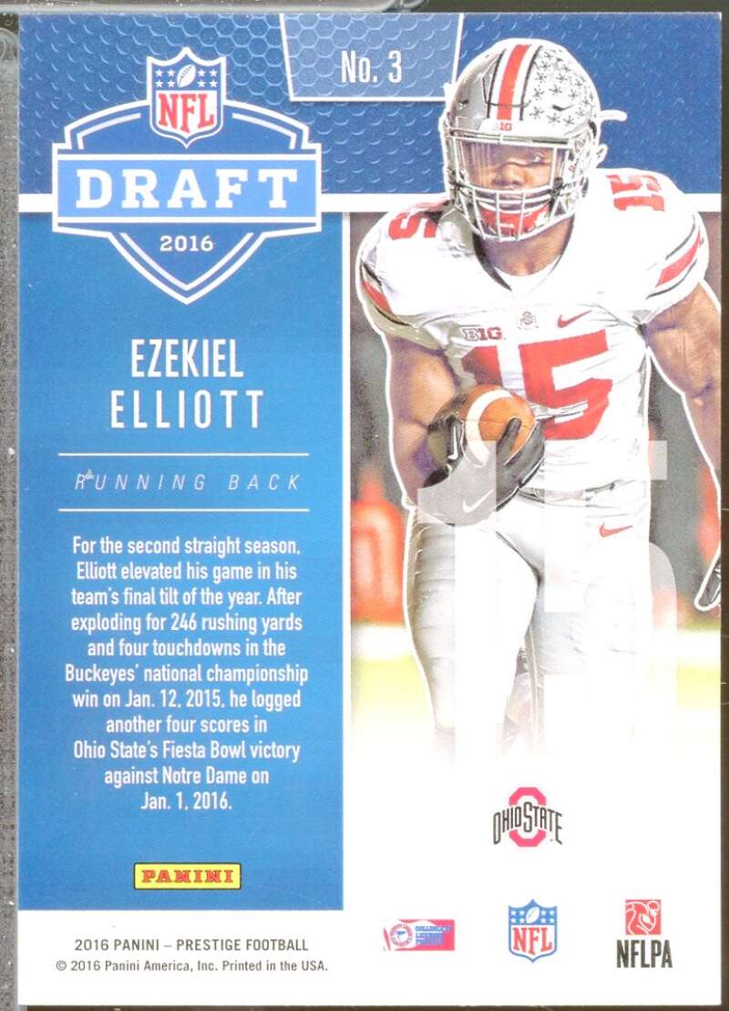 Ezekiel Elliott Rookie Card 2016 Prestige Draft Big Board #3  Image 2