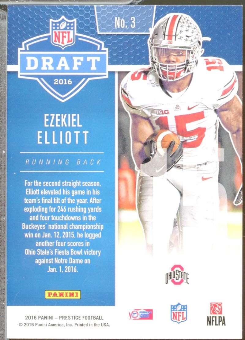 Ezekiel Elliott Rookie Card 2016 Prestige Draft Big Board #3  Image 2