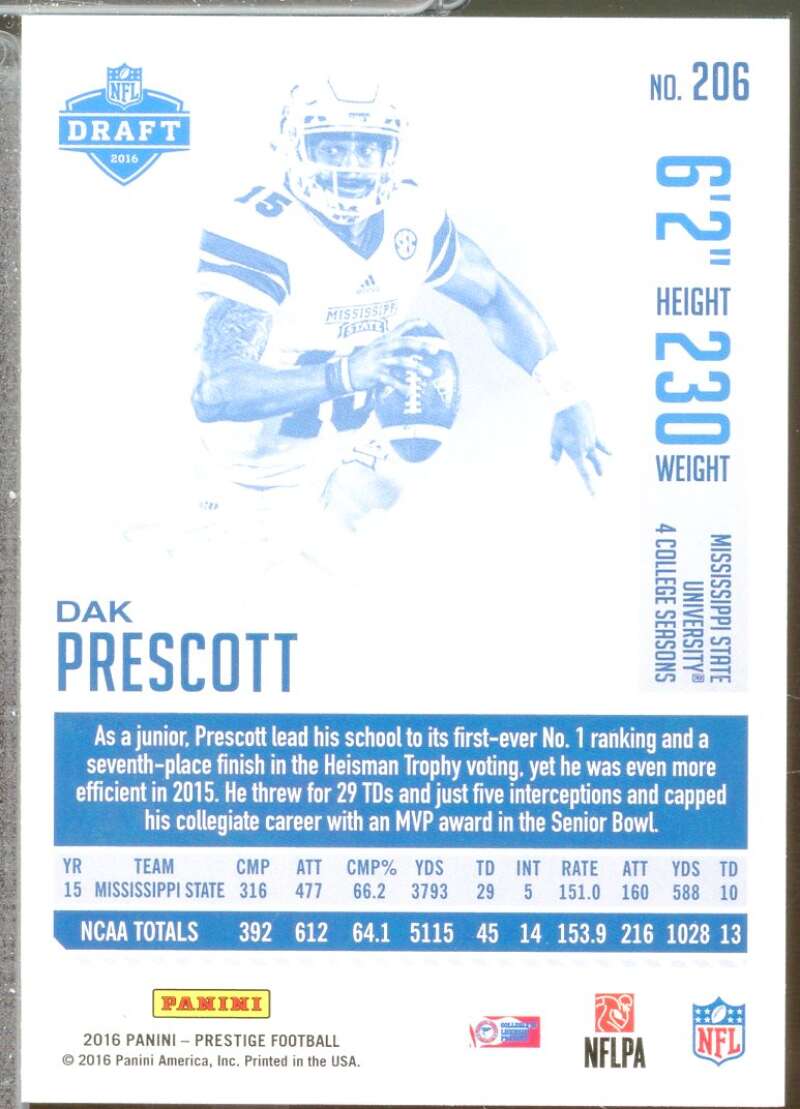 Dak Prescott Rookie Card 2016 Prestige #206  Image 2
